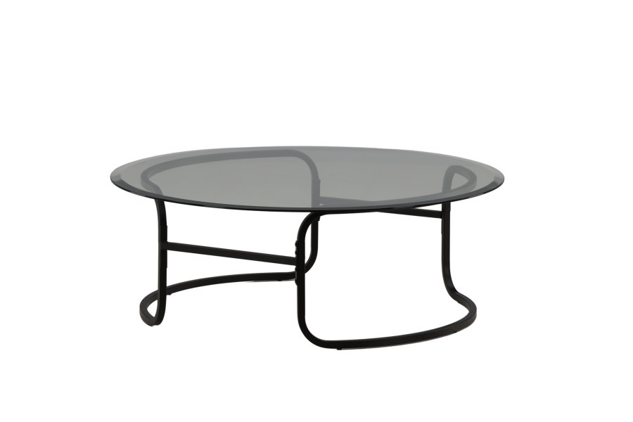 VENTURE DESIGN Lomma sofabord, rund - klar glas og sort stl (110)