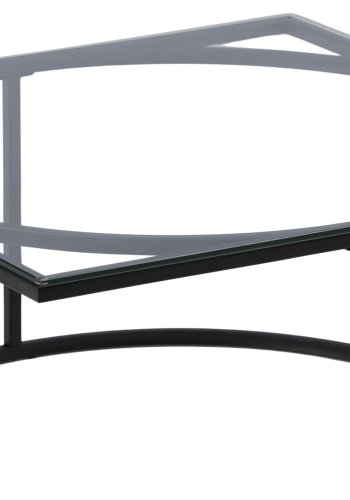 VENTURE DESIGN Skanör sofabord, kvadratisk - klar glas og sort stl (90x90)