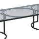 VENTURE DESIGN Skanör sofabord, rektangulr - klar glas og sort stl (140x70)