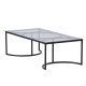 VENTURE DESIGN Skanör sofabord, rektangulr - klar glas og sort stl (140x70)