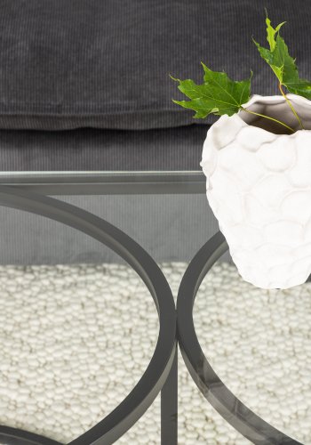 VENTURE DESIGN Skanör sofabord, rektangulr - klar glas og sort stl (140x70)