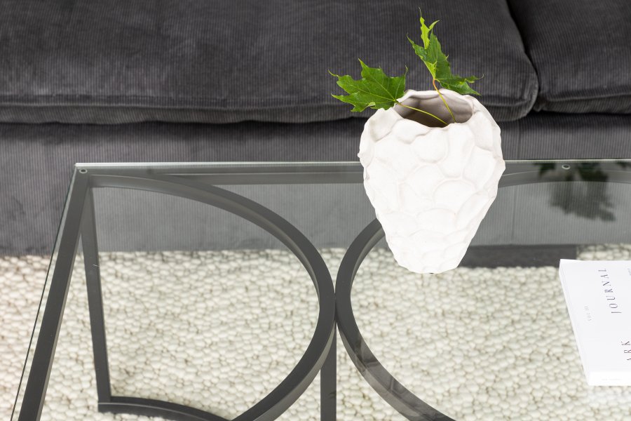 VENTURE DESIGN Skanör sofabord, rektangulr - klar glas og sort stl (140x70)