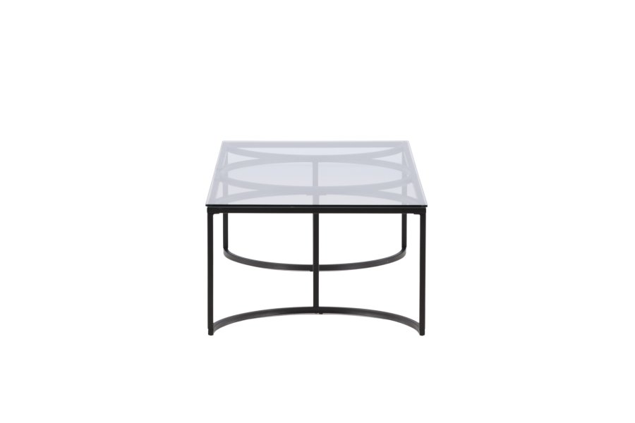 VENTURE DESIGN Skanör sofabord, rektangulr - klar glas og sort stl (140x70)