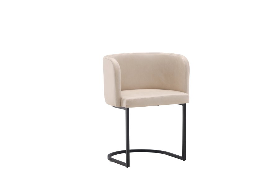 VENTURE DESIGN Simrishamn spisebordsstol, m. armln - beige TC-stof og sort stl