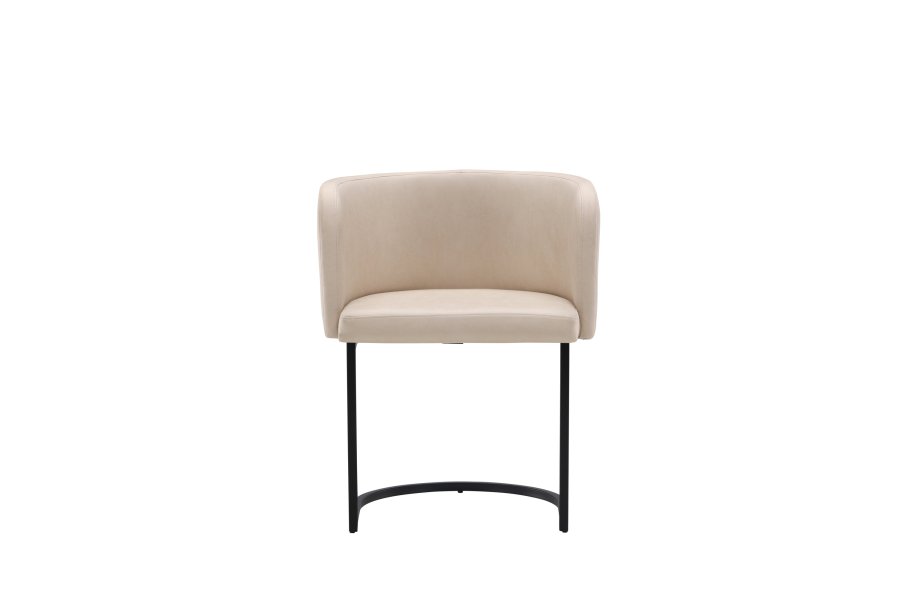 VENTURE DESIGN Simrishamn spisebordsstol, m. armln - beige TC-stof og sort stl