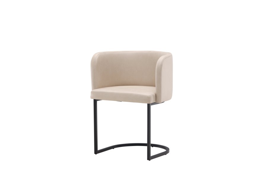 VENTURE DESIGN Simrishamn spisebordsstol, m. armln - beige TC-stof og sort stl