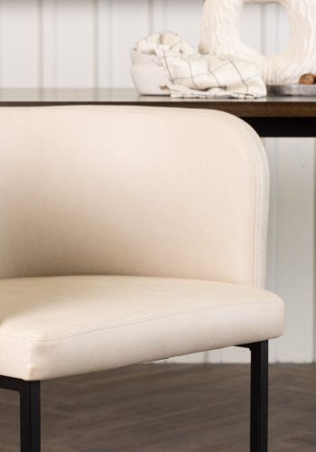 VENTURE DESIGN Simrishamn spisebordsstol, m. armln - beige TC-stof og sort stl