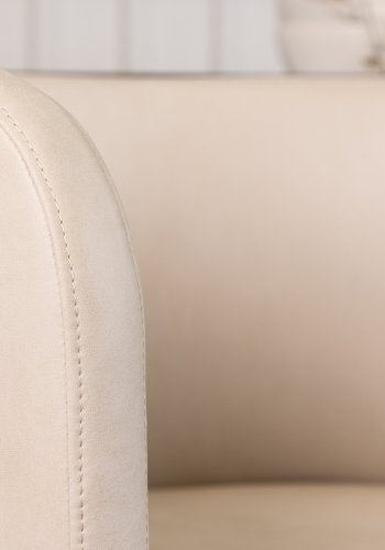 VENTURE DESIGN Simrishamn spisebordsstol, m. armln - beige TC-stof og sort stl