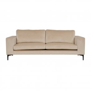 VENTURE DESIGN Bolero 3 pers. sofa - beige velour og sort metal
