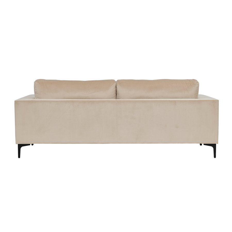 VENTURE DESIGN Bolero 3 pers. sofa - beige velour og sort metal