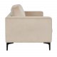 VENTURE DESIGN Bolero 3 pers. sofa - beige velour og sort metal