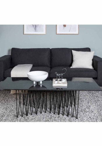 VENTURE DESIGN Bolero 3 pers. sofa - sort polyester og sort metal