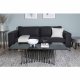VENTURE DESIGN Bolero 3 pers. sofa - sort polyester og sort metal
