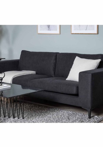 VENTURE DESIGN Bolero 3 pers. sofa - sort polyester og sort metal