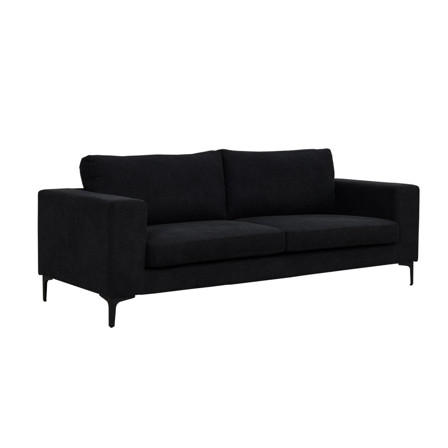 VENTURE DESIGN Bolero 3 pers. sofa - sort polyester og sort metal