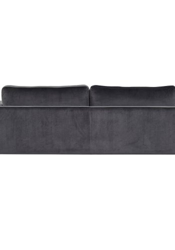 VENTURE DESIGN Bolero 3 pers. sofa - mrkegr velour og sort metal