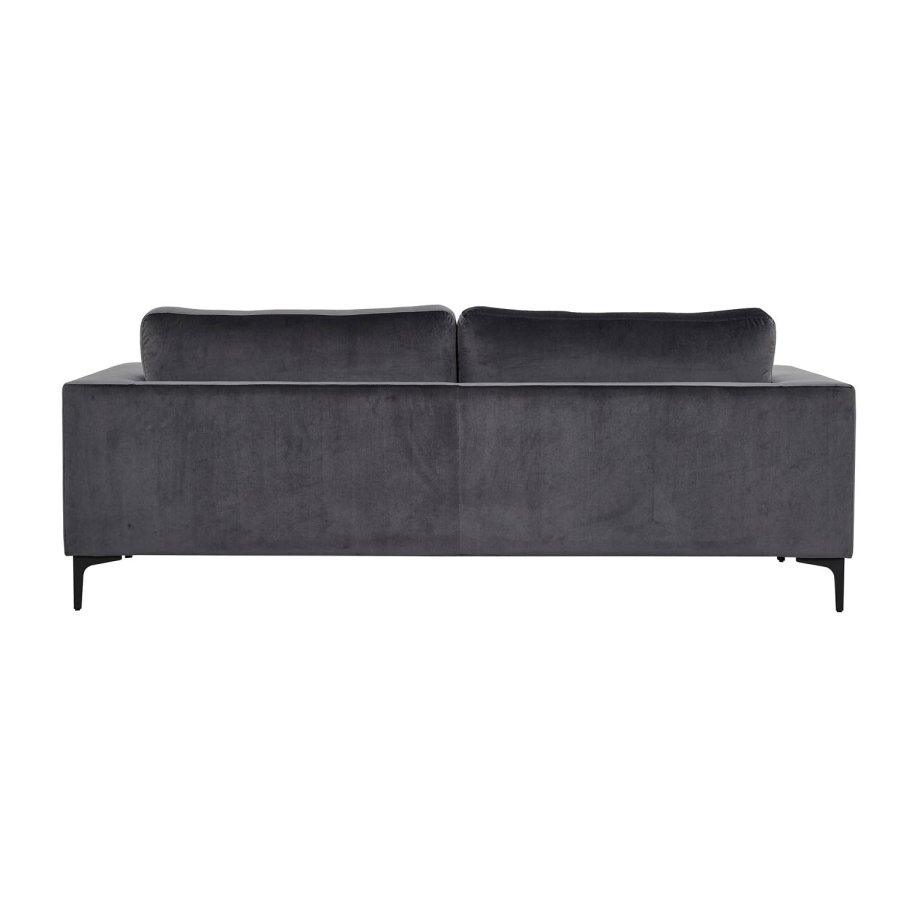 VENTURE DESIGN Bolero 3 pers. sofa - mrkegr velour og sort metal