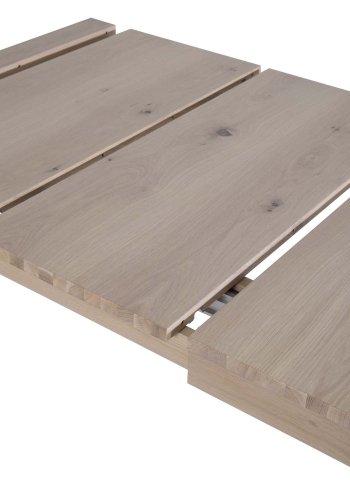 VENTURE DESIGN Slider spisebord, m. 2 tillgsplader - hvidvasket egetrsfiner og egetr (170x95)