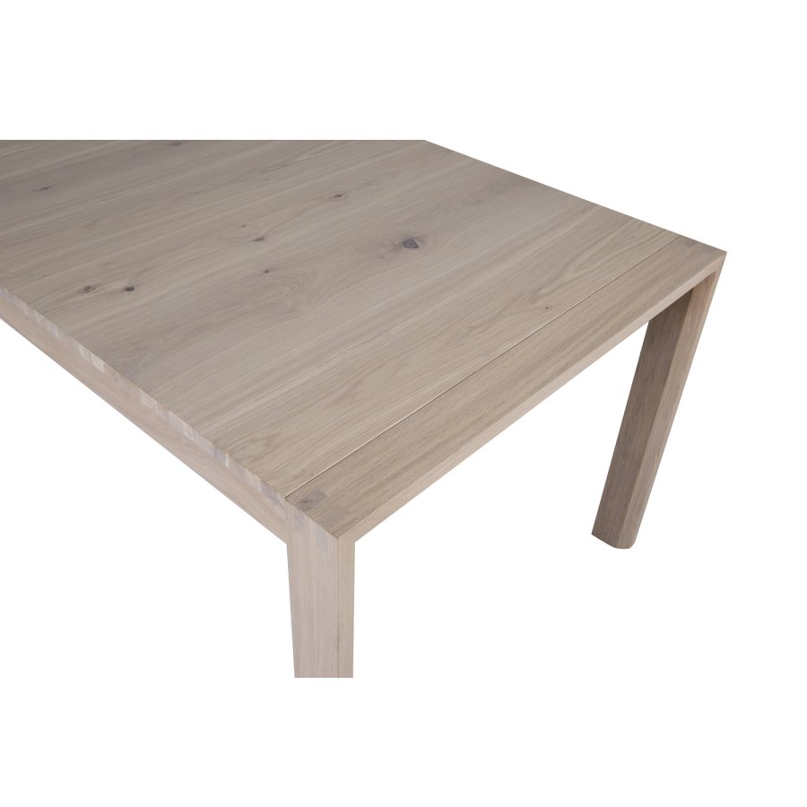 VENTURE DESIGN Slider spisebord, m. 2 tillgsplader - hvidvasket egetrsfiner og egetr (170x95)