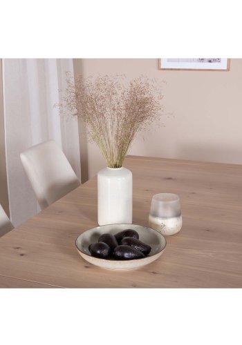 VENTURE DESIGN Slider spisebord, m. 2 tillgsplader - hvidvasket egetrsfiner og egetr (170x95)