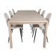 VENTURE DESIGN Slider spisebord, m. 2 tillgsplader - hvidvasket egetrsfiner og egetr (170x95)