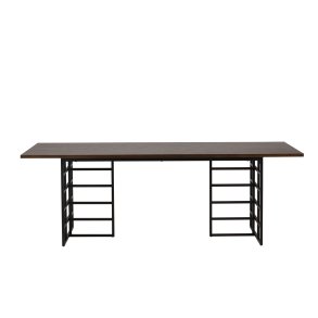 VENTURE DESIGN Ystad spisebord, rektangulr - mokka egefinér og sort aluminium (220x100)