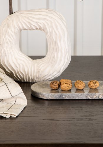 VENTURE DESIGN Ystad spisebord, rektangulr - mokka egefinér og sort aluminium (220x100)