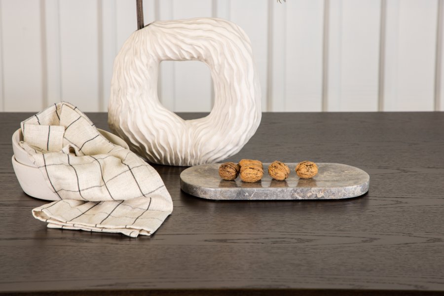 VENTURE DESIGN Ystad spisebord, rektangulr - mokka egefinér og sort aluminium (220x100)