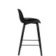 ZUIVER Albert Kuip barstol, m. rygln og fodsttte - sort polypropylen og sort asketr (65cm)