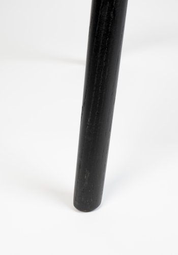ZUIVER Albert Kuip barstol, m. rygln og fodsttte - sort polypropylen og sort asketr (75cm)