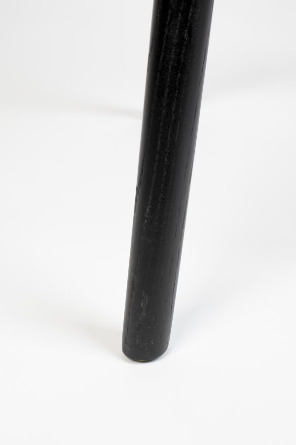 ZUIVER Albert Kuip barstol, m. rygln og fodsttte - sort polypropylen og sort asketr (75cm)