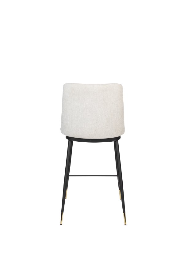 WHITE LABEL LIVING Lionel couterstol, m. rygln og fodsttte - beige stof og stl