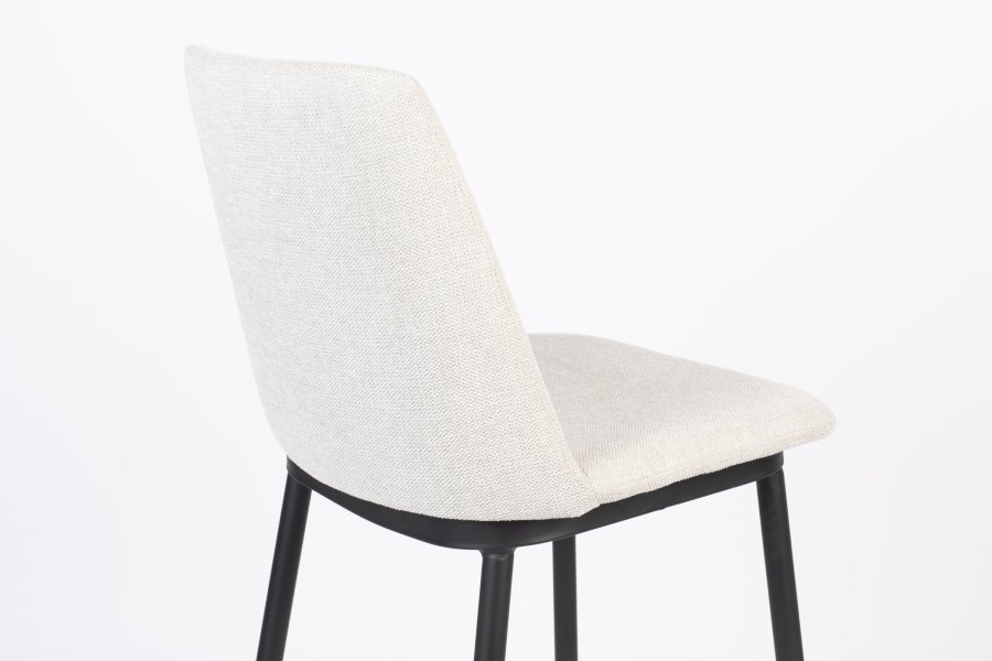 WHITE LABEL LIVING Lionel couterstol, m. rygln og fodsttte - beige stof og stl