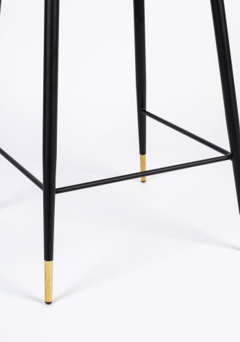 WHITE LABEL LIVING Lionel couterstol, m. rygln og fodsttte - beige stof og stl