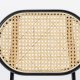 ZUIVER Spike barstol, m. rygln og fodsttte - natur rattan, lyserd polyester og sort stl (64,5cm)