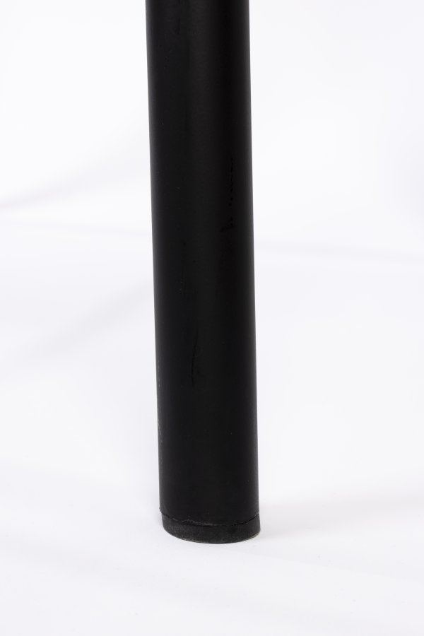 ZUIVER Brit barstol, m. rygln, armln og fodsttte - lyserd polyester og sort stl