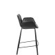 ZUIVER Brit LL barstol, m. rygln, armln og fodsttte - sort PU og sort stl