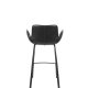 ZUIVER Brit LL barstol, m. rygln, armln og fodsttte - sort PU og sort stl