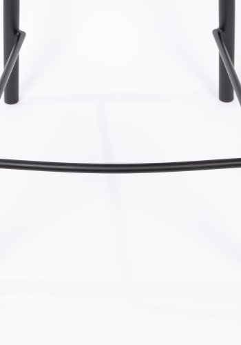 ZUIVER Brit LL barstol, m. rygln, armln og fodsttte - brun PU og sort stl