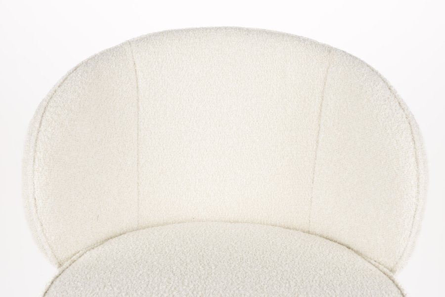 WHITE LABEL LIVING Joa barstol, m. rygln og fodsttte - hvid polyester og sort jern