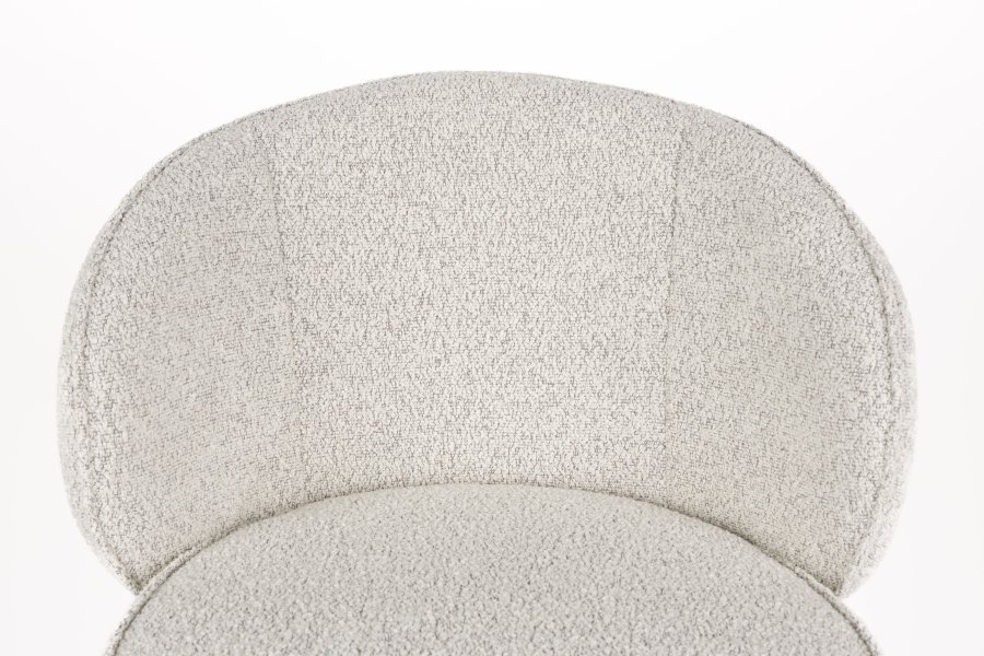 WHITE LABEL LIVING Joa barstol, m. rygln og fodsttte - beige polyester og sort jern