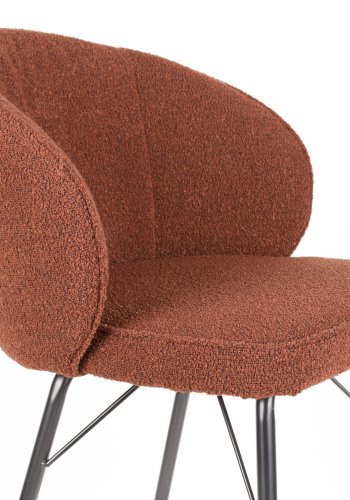 WHITE LABEL LIVING Joa barstol, m. rygln og fodsttte - terra polyester og sort jern