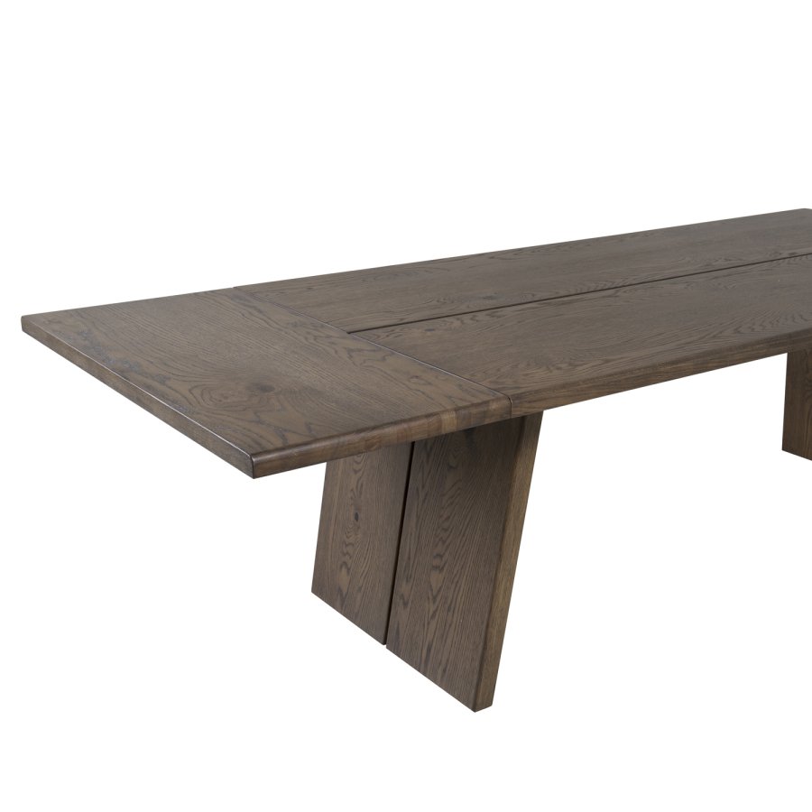 VENTURE DESIGN Slider spisebord, m. 2 tillgsplader - smoked egetrsfiner og smoked egetr (170x95)