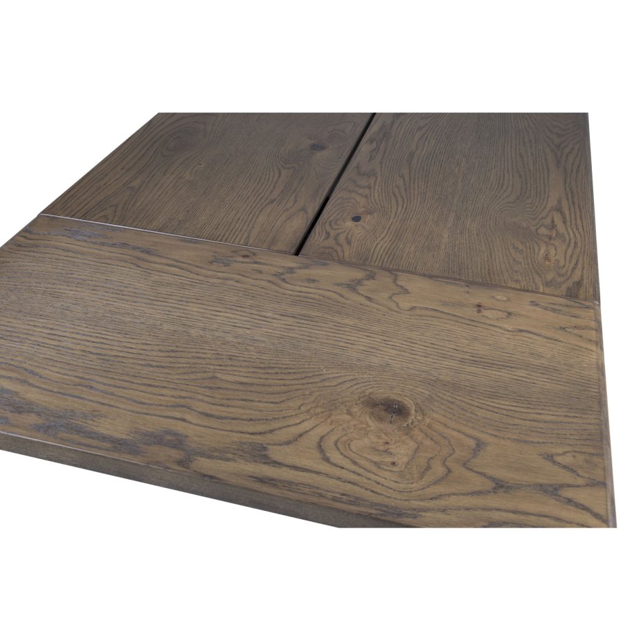 VENTURE DESIGN Slider spisebord, m. 2 tillgsplader - smoked egetrsfiner og smoked egetr (170x95)