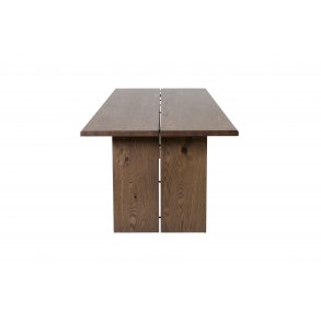 VENTURE DESIGN Logger spisebord, m. udtrk - smoked spnplade og eg (210x100)