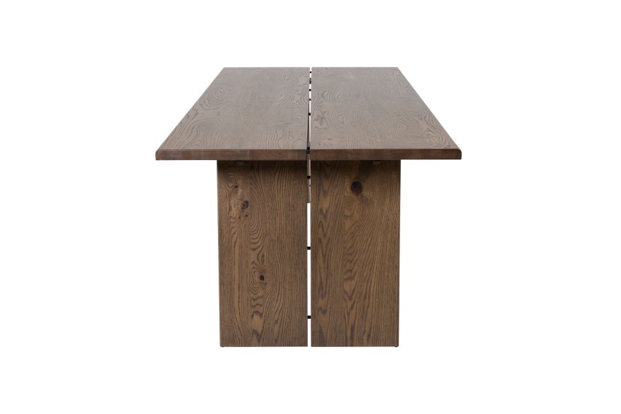 VENTURE DESIGN Logger spisebord, m. udtrk - smoked spnplade og eg (210x100)