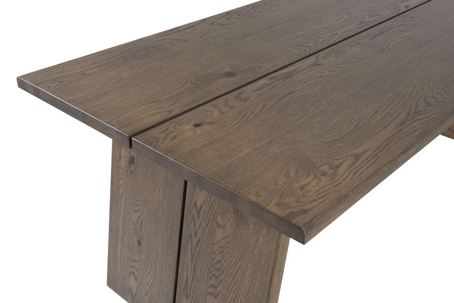 VENTURE DESIGN Logger spisebord, m. udtrk - smoked spnplade og eg (210x100)