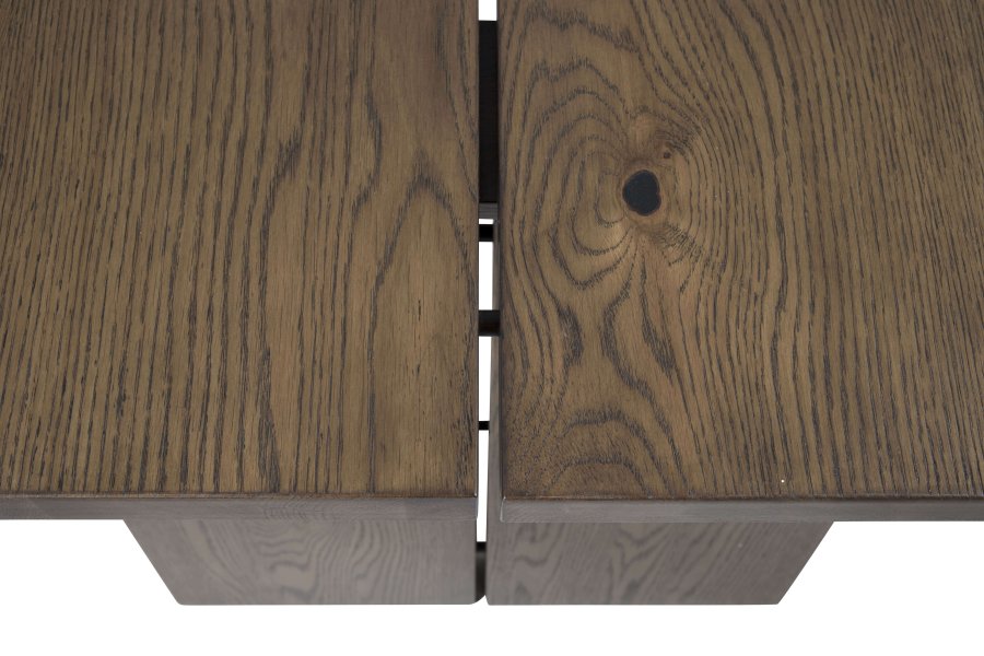 VENTURE DESIGN Logger spisebord, m. udtrk - smoked spnplade og eg (210x100)