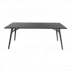 VENTURE DESIGN Sleek spisebord, m. udtrk - sort egetrsfiner og sort metal (190x95)