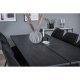 VENTURE DESIGN Sleek spisebord, m. udtrk - sort egetrsfiner og sort metal (190x95)